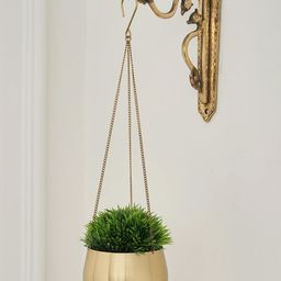 DecorTwist Gold-Toned Metal Hanging Planter-45