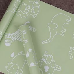 Aura Green & White Cartoon Characters Self Adhesive Wall Sticker-image-26