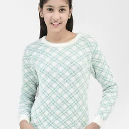 Crimsoune Club Girls Checked Pullover Sweater-image-69