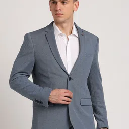Turtle Men Self-Design Single-Breasted Silm Fit Blazer-16