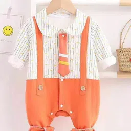 Bold N Elegant Infants Printed Tie Suspender Attached Romper-image-8