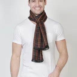 Alvaro Castagnino Men Brown & Black Printed Reversible Muffler-image-5
