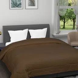 Aura Coffee Brown Striped AC Room 150 GSM Double Bed Comforter-image-86