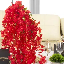 WELL ART GALLERY Red 6 Pieces Hanging Blossom Artificial Flower-image-34