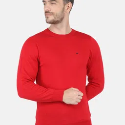 Monte Carlo Men Red Solid Wool Round Neck Pullover-image-26