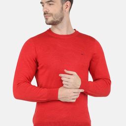 Monte Carlo Men Red Solid Pullover-image-6