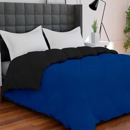 AVI Black & Blue Mild Winter 250 GSM Reversible Double Bed Comforter-picture-20