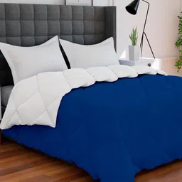 AVI Blue & White Mild Winter 250 GSM Reversible Double Bed Comforter-picture-54
