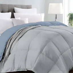 LABHAM Blue & Grey Microfiber AC Room 150 GSM Double Bed Comforter-13