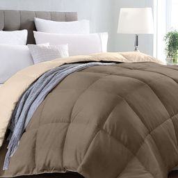 LABHAM Taupe & Cream Microfiber AC Room 150 GSM Double Bed Comforter-image-67
