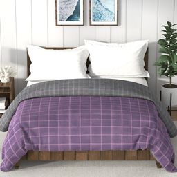 Nautica Bristol Purple & Grey Checked AC Room 150 GSM Double Bed Comforter-image-14