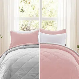 RF RELAXFEEL Pink & Grey Heavy Winter 233 GSM Single Bed Comforter-picture-10
