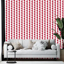 Wallpics White & Red Hearts Printed Wallpaper-image-79