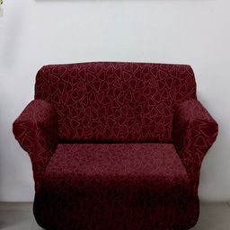 Kuber Industries Set Of 2 Maroon Printed Stretchable Sofa Cover-49
