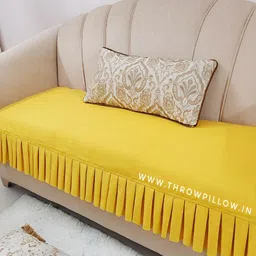 THROWPILLOW Yellow Anti Slip Pleated Sofa Cover-picture-27