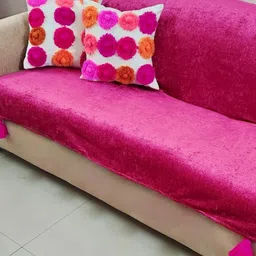 THROWPILLOW Magenta & Magenta Solid Polyester 1 Piece Sofa Cover-image-35