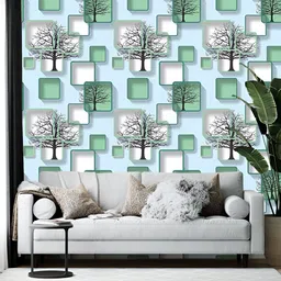 Wallpics Blue & Green Printed Self-Adhesive Wallpaper-19