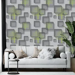Wallpics Grey & Green Printed Self-Adhesive Wallpaper-6