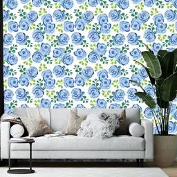 Wallpics White & Blue Floral Printed Self-Adhesive Wallpaper-image-73