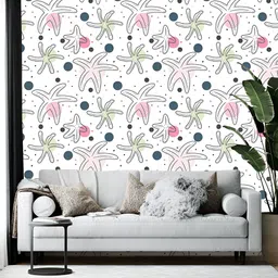 Wallpics White & Grey Printed Self Adhesive Wall Sticker-image-86