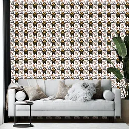 Wallpics White & Grey Printed Self-Adhesive Wallpaper-image-92