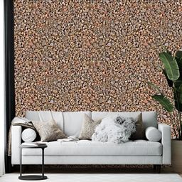 Wallpics Brown & Grey Abstract Printed Self Adhesive Wallpaper-6