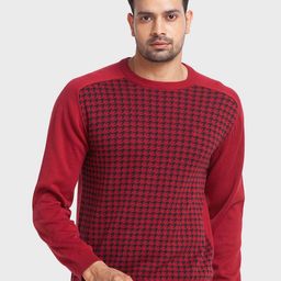 ColorPlus Men Red & Black Printed Pullover-picture-17
