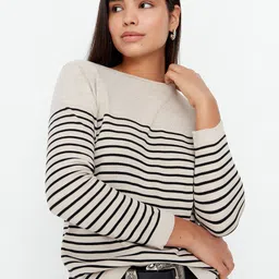 Trendyol Striped Pure Acrylic Pullover-47