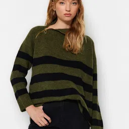 Trendyol Striped Turtle Neck Pullover-28