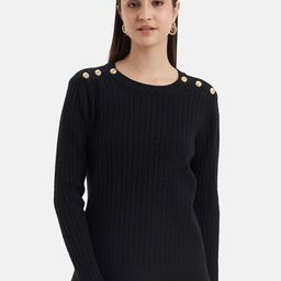 Kazo Striped Button Detail Pullover-image-27