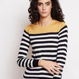 Be Indi Women Striped Pullover-image-95