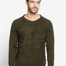 Wildcraft Men Olive Green Printed Acrylic Pullover-picture-52