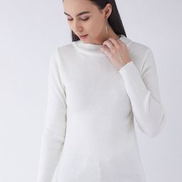 RVK Plus Size Women Off White Ribbed Pullover-image-33