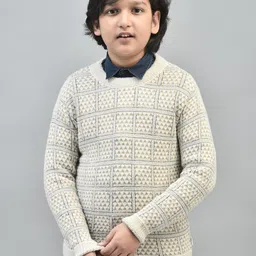 Crimsoune Club Boys Checked Pullover Sweater-image-38