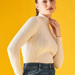 98 Degree North Striped Turtle Neck Pullover-image-83