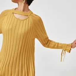 The Label Life Women Yellow Ribbed Pullover-image-8