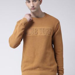 Club York Men Brown Self Design Pullover-image-113