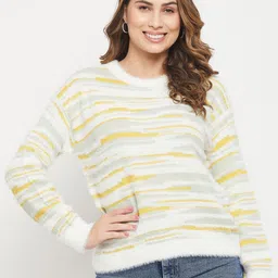 Madame Women Acrylic  Printed Pullover-image-35