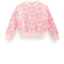 U.S. Polo Assn. Kids Girls Self Design Pullover-image-28