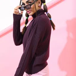 Tokyo Talkies Women Striped Pullover-image-62