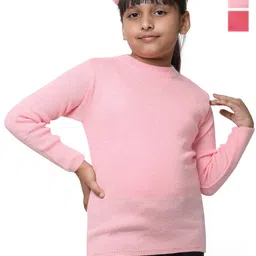 IndiWeaves Girls Pack of 3 High Neck Woollen Pullover-image-50
