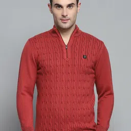 Monte Carlo Men Cable Knit Woollen Pullover Sweater-image-69