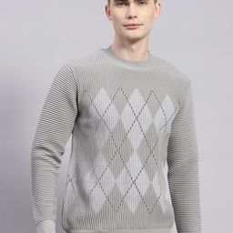 Monte Carlo Geometric Printed Round Neck Pullover Sweater-picture-57