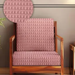 Aura Pink Solid Polyester Sofa Cover-image-30