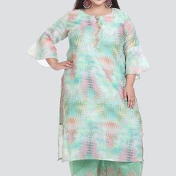 Elthia Plus Size Thread Work Pure Silk Kurta With Palazzos-image-12