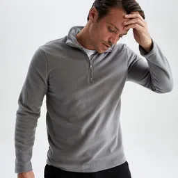 DeFacto Lapel Collar Pullover-image-3