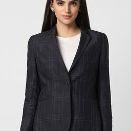Van Heusen Woman Checked Single Breasted Slim-Fit Formal Blazers-picture-46
