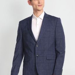 Arrow Checked Single-Breasted Formal Blazer-image-9