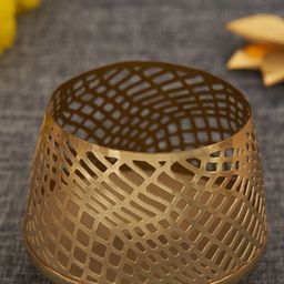 DecorTwist Gold-Toned Metal Tea Light Candle Holder-image-71