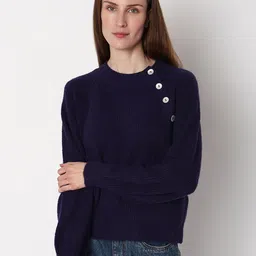 Vero Moda Round Neck Button Detail Ribbed Pullover-picture-36